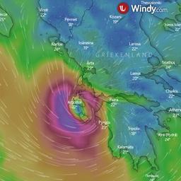 Zeer zware storm Ianos aan land gekomen in Griekenland