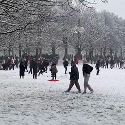 Video | Honderden mensen bij sneeuwballengevecht in Leeds