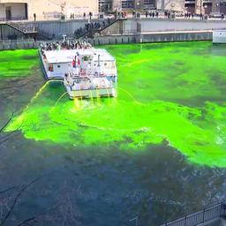 Video | Chicago verft rivier onverwachts eerder groen voor St. Patrick’s Day