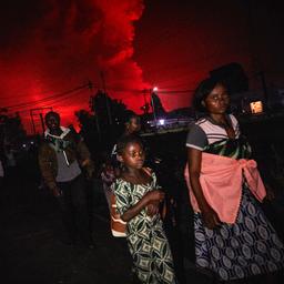 Bewoners Goma op de vlucht na vulkaanuitbarsting in Oost-Congo
