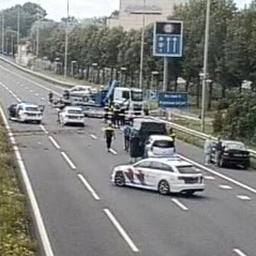 A12 van Utrecht naar Den Haag dicht bij Zoetermeer na ongeval