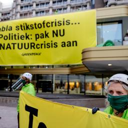 Greenpeace beklimt tijdelijk pand Tweede Kamer om natuurschade stikstof