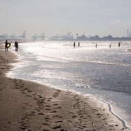 Politie pakt negen man op tussen geschrokken naakte strandgangers Maasvlakte