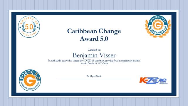 Caribbean Society 5.0 Award voor Benjamin Visser