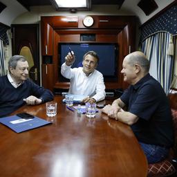 Duitse, Franse en Italiaanse leiders in Oekraïne voor gesprek met Zelensky