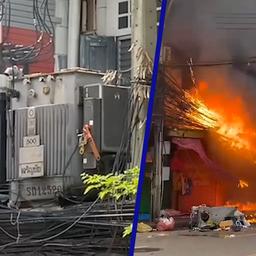 Video | Thaise winkelpanden in brand door oververhitte apparatuur