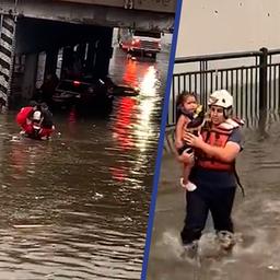 Video | Brandweer redt kinderen uit voertuig tijdens overstromingen in Denver