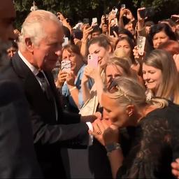Video | Koning Charles schudt handen bij Buckingham Palace
