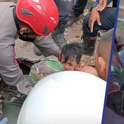 Video | Hulpdiensten redden jongetje (5) na aardbeving op Java