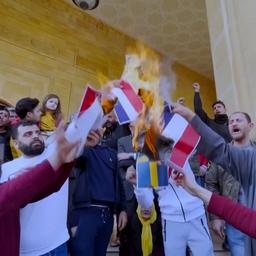 Video | Libanezen verbranden Nederlandse vlag na verscheuren koran