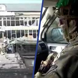 Video | Militairen rijden door verwoeste straten van Bakhmut