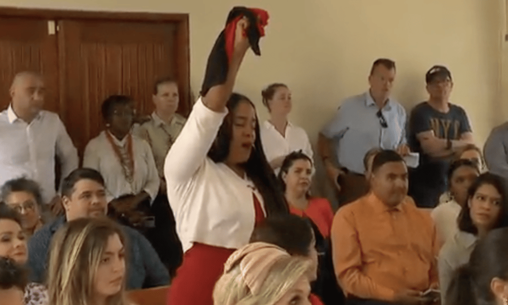 Arubaanse Demonstrant onderbreekt college voor Oranjes met slavernijprotest