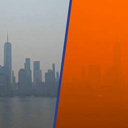 Video | Timelapse toont hoe New York oranje kleurt door bosbranden in Canada
